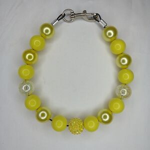 Handmade Sunny Side Beaded Dog Puppy Collar Necklace Jewelry Durable M 16 3/4"